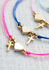 Pulsera cruz y corazón