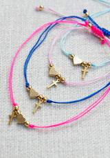 Pulsera cruz y corazón