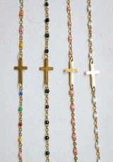 Pulsera Cruz Bolitas Colores