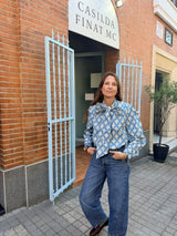 Camisa lazo estampado azul