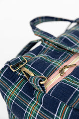 Bolsa viaje cuadros verde/azul
