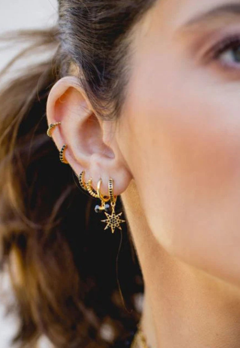 Aros brillantes negro