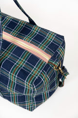Bolsa viaje cuadros verde/azul