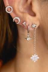 Pendientes sol brillante plata