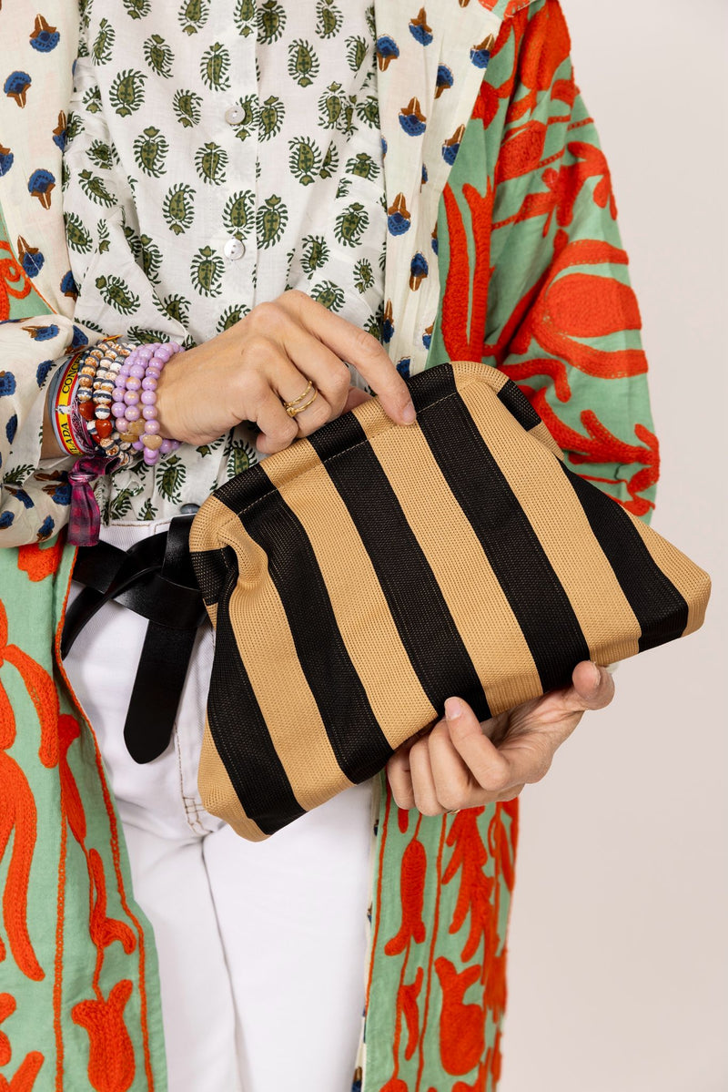 Bolso mano negro/marrón