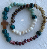 Pulsera Rosario Cerámica 2 vueltas hecho a mano
