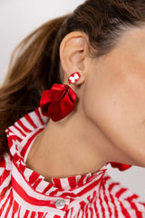 Pendientes rojo clip