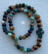 Pulsera Rosario Cerámica 2 vueltas hecho a mano