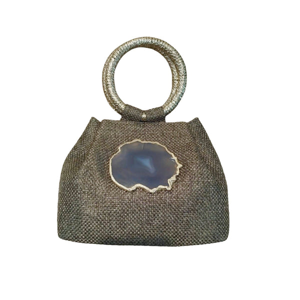 Bolso yute asa piedra plata
