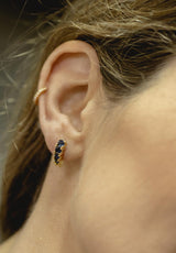 Pendientes alargados circonitas azul