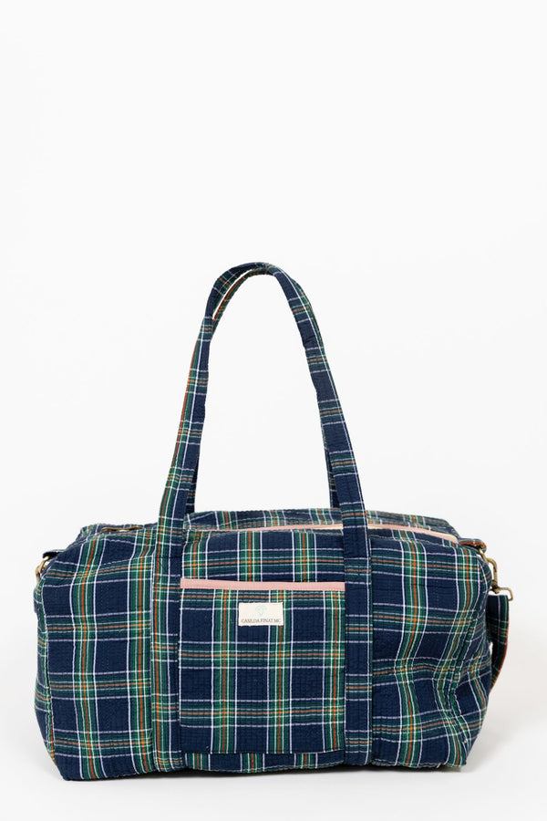 Bolsa viaje cuadros verde/azul