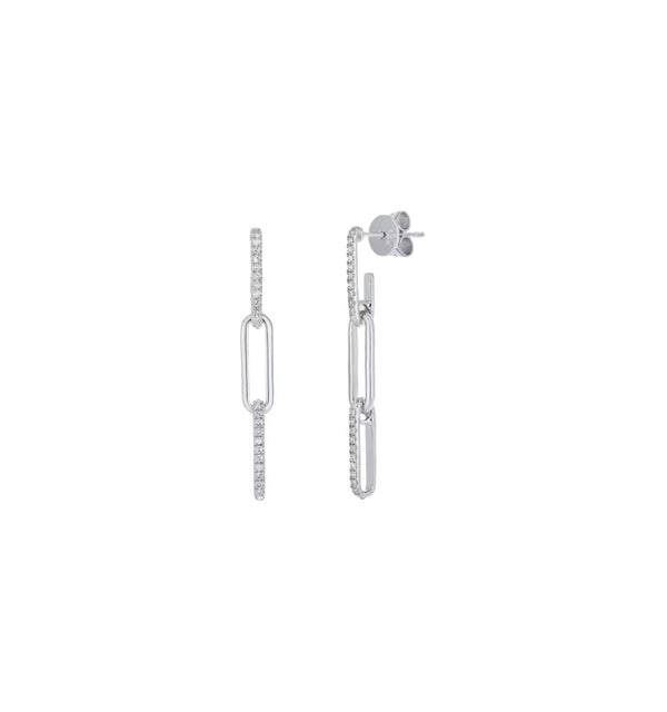 Aros Eslabones brillantes plata