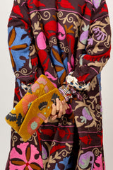 Bolso estampado terciopelo mostaza