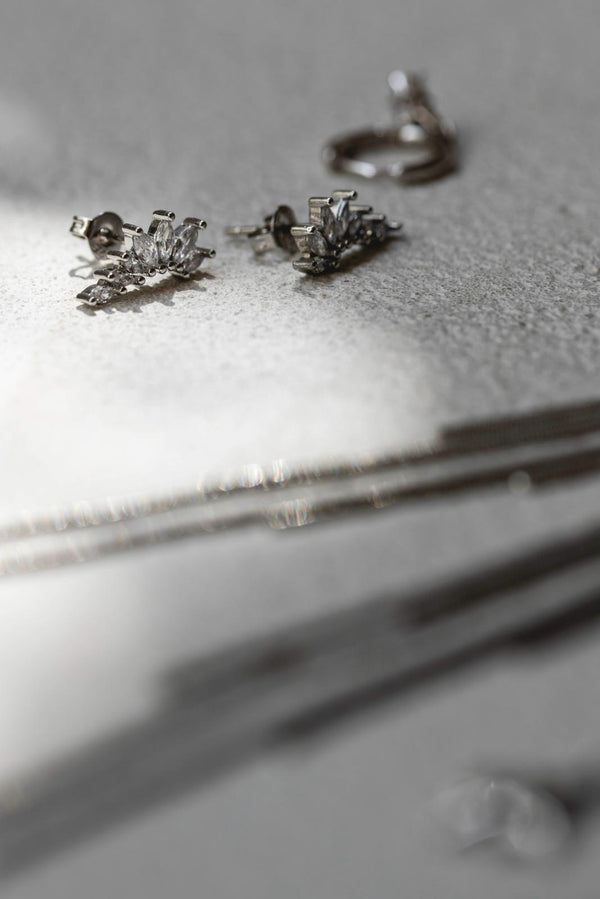 Pendientes tiara plata
