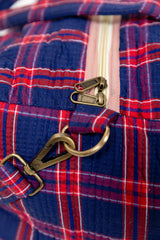 Bolsa viaje cuadros azul/rojo