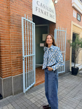 Camisa lazo estampado azul