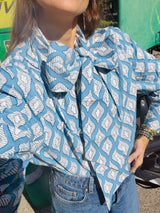 Camisa lazo estampado azul