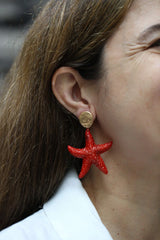 Pendientes Estrella de Mar Naranja