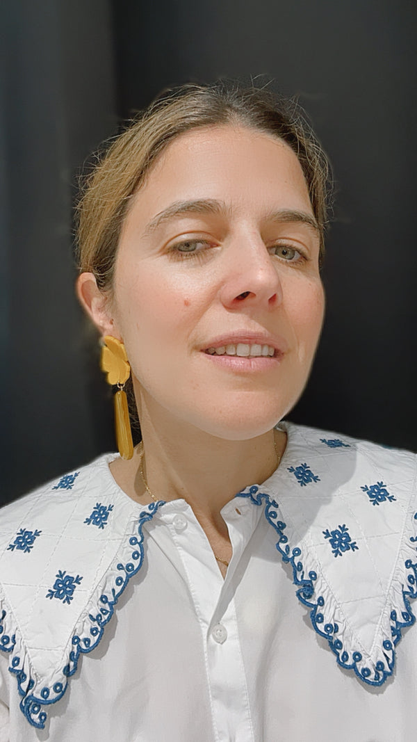 Pendientes Vinca Amarillo