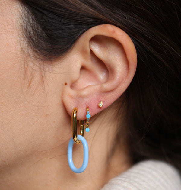 Pendientes Gotita Turquesa Rosca