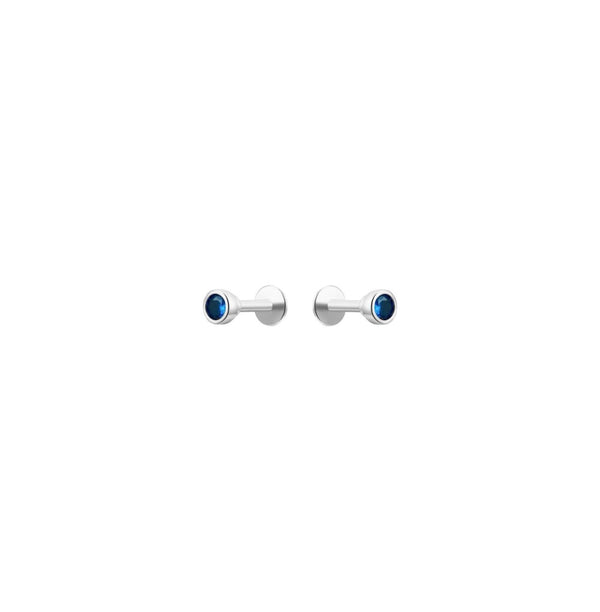 Piercing Sueño rosca plata azul