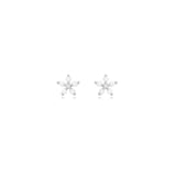 Pendientes flor blanca plata