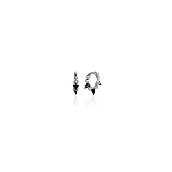 Aros Rock Black Plata