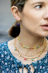 Aros Espiral Piedra Lila