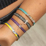 Pulsera tela Cruz Blanca
