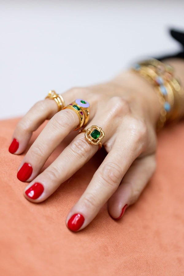 Anillo Corazón Lavanda