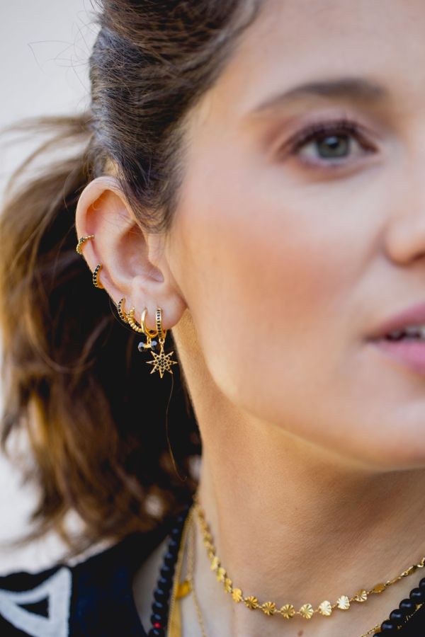 Aros brillantes negro