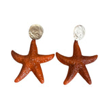 Pendientes Estrella de Mar Naranja
